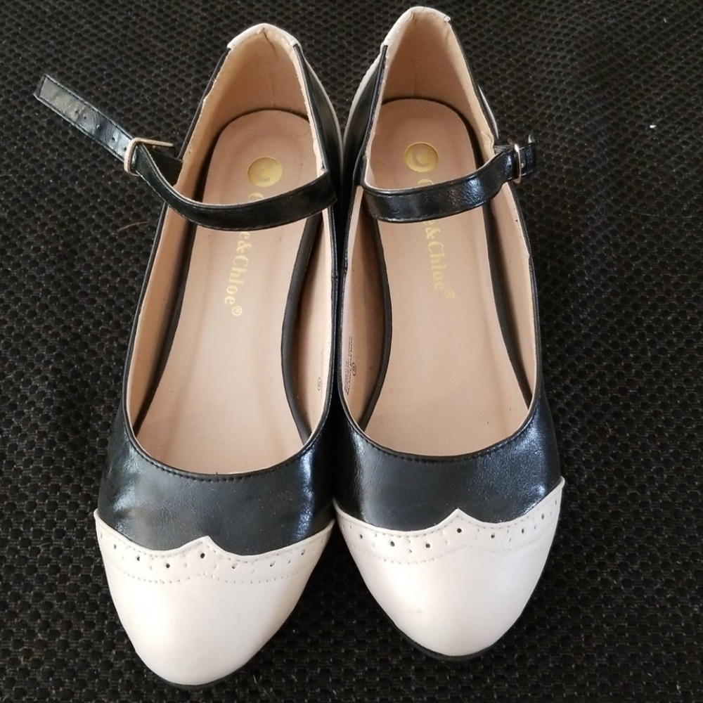 Vintage looking Mary Jane wedge heels